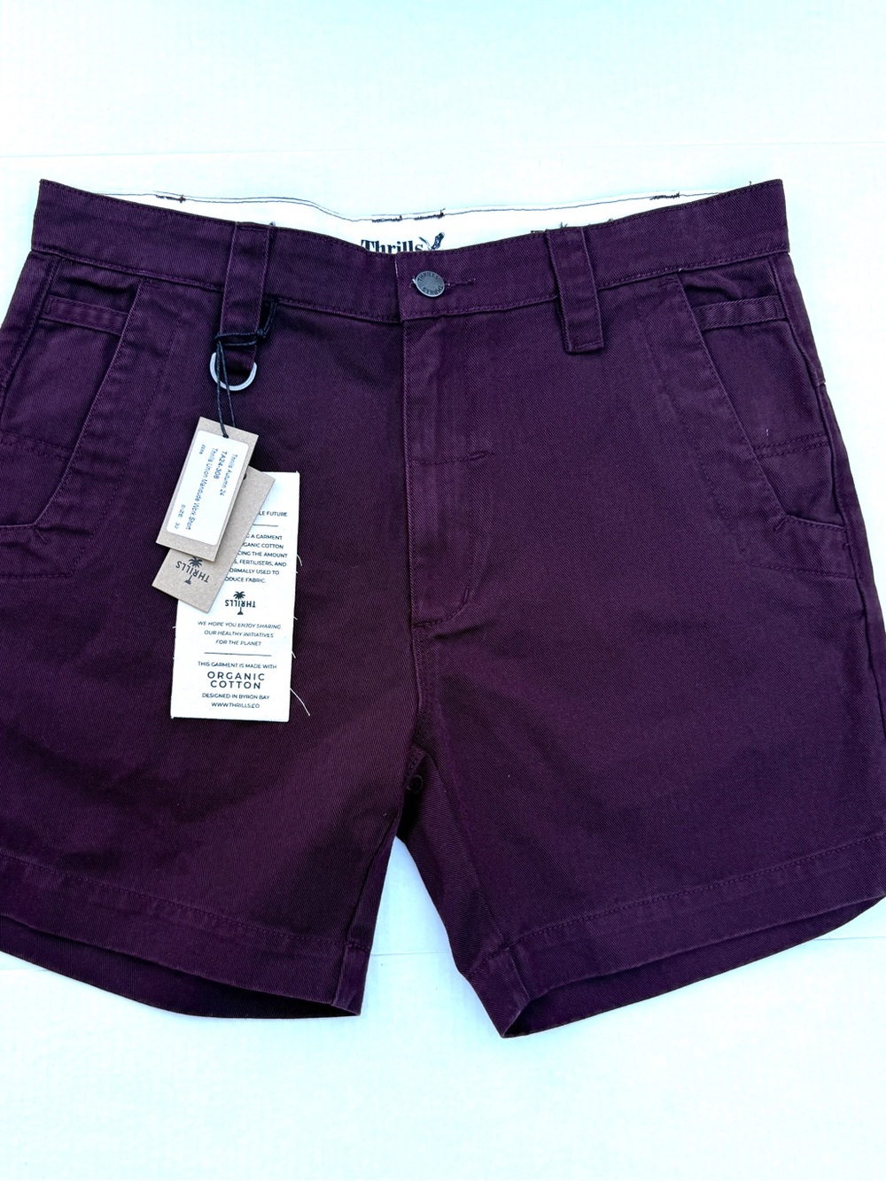 NWT Thrills Burgundy Flat Front Men's Shorts